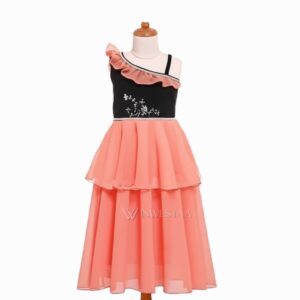 ikf00105 girls' ruffled georgette frock