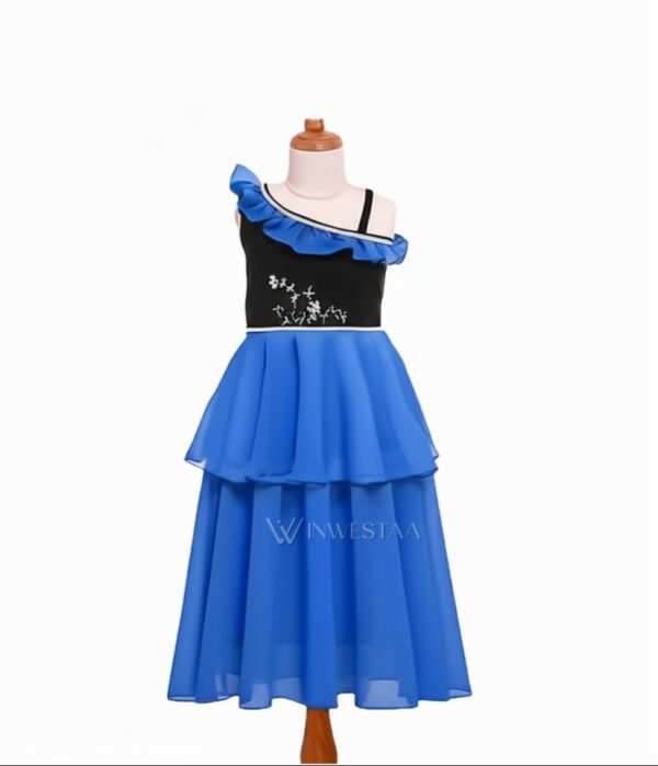 ikf00105 girls' ruffled georgette frock