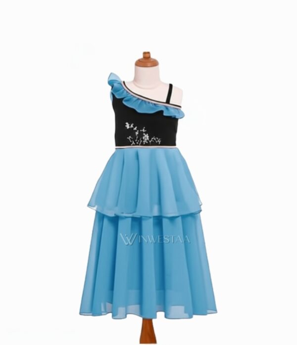 ikf00105 girls' ruffled georgette frock